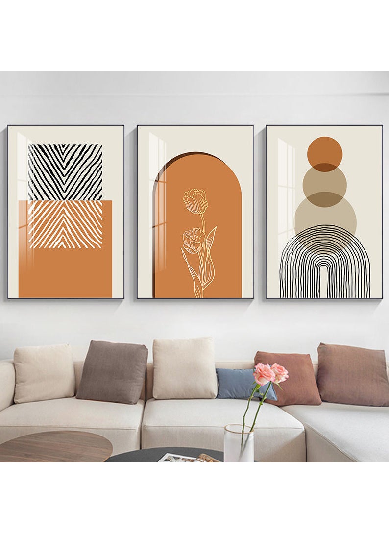 3PCS Wall Art Bright Style Minimalist Decor Modern Abstract Canvas Prints Poster Picture Framed Paintings Decorations