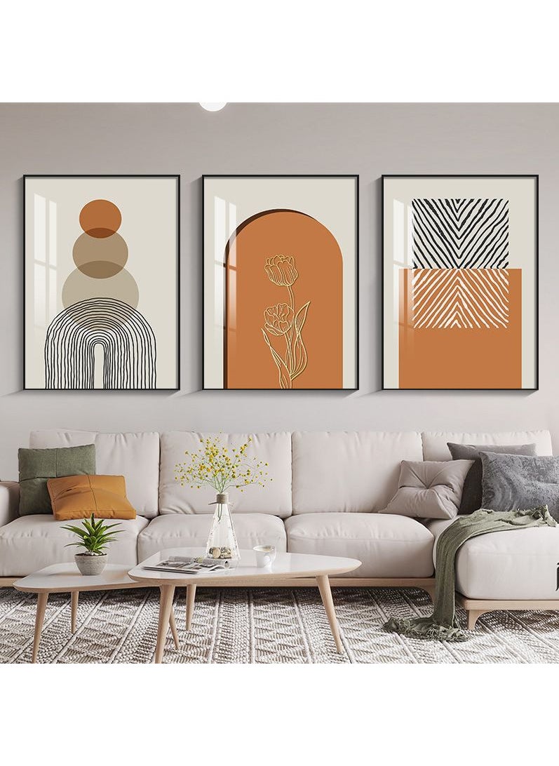 3PCS Wall Art Bright Style Minimalist Decor Modern Abstract Canvas Prints Poster Picture Framed Paintings Decorations