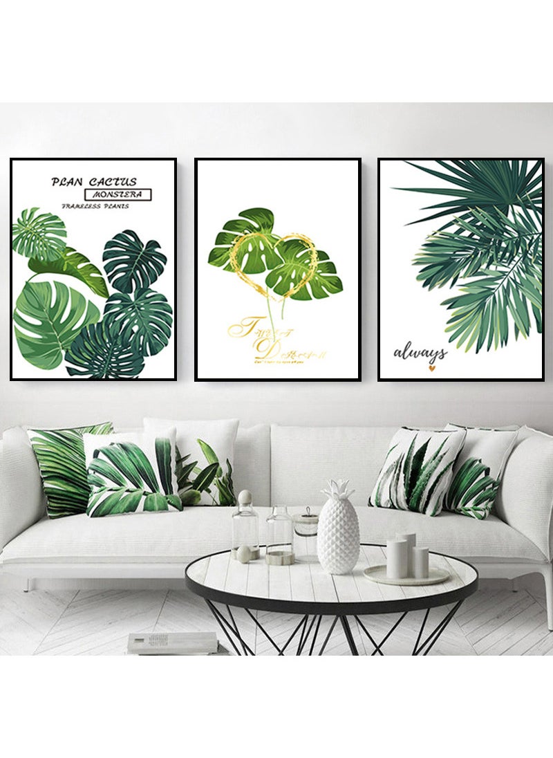 3PCS Wall Art Bright Style Minimalist Decor Modern Abstract Canvas Prints Poster Picture Framed Paintings Decorations