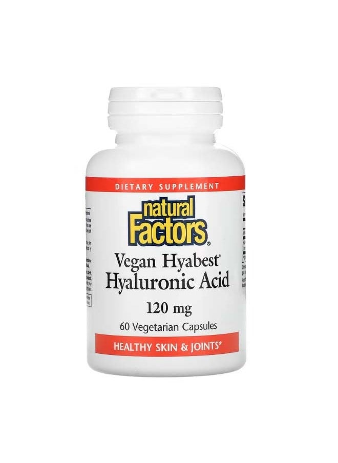 Vegan Hyabest Hyaluronic Acid 120 mg 60 Vegetarian Capsules