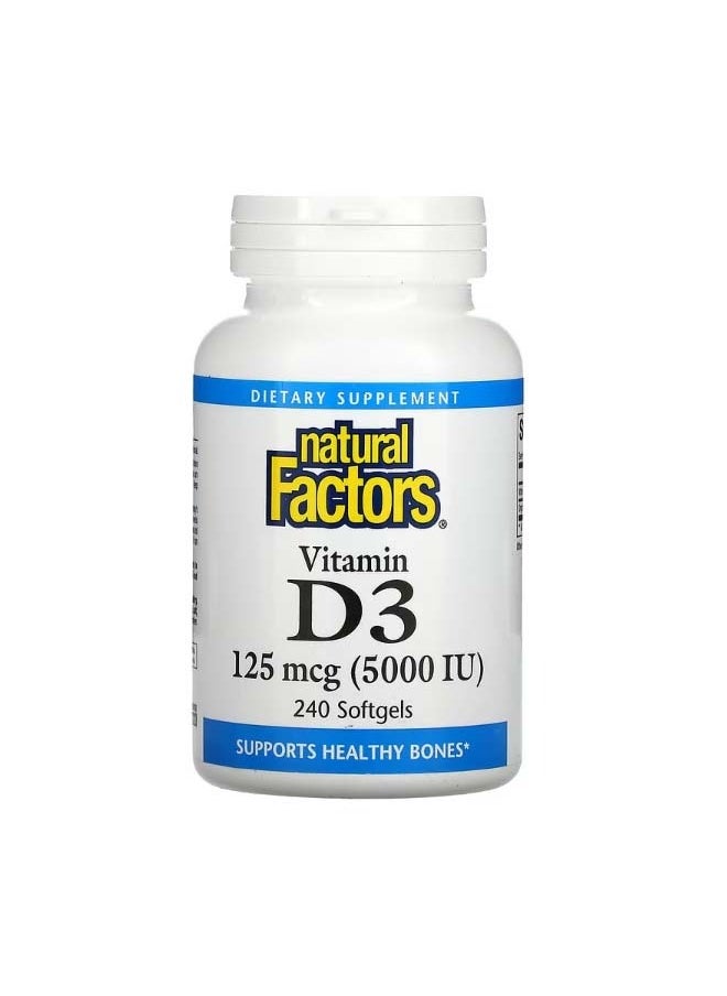 Vitamin D3 125 mcg 5000 IU 240 Softgels