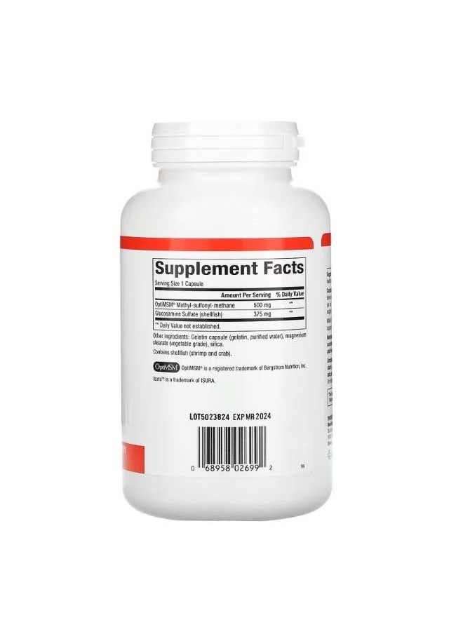 MSM And Glucosamine Sulfate 180 Capsules