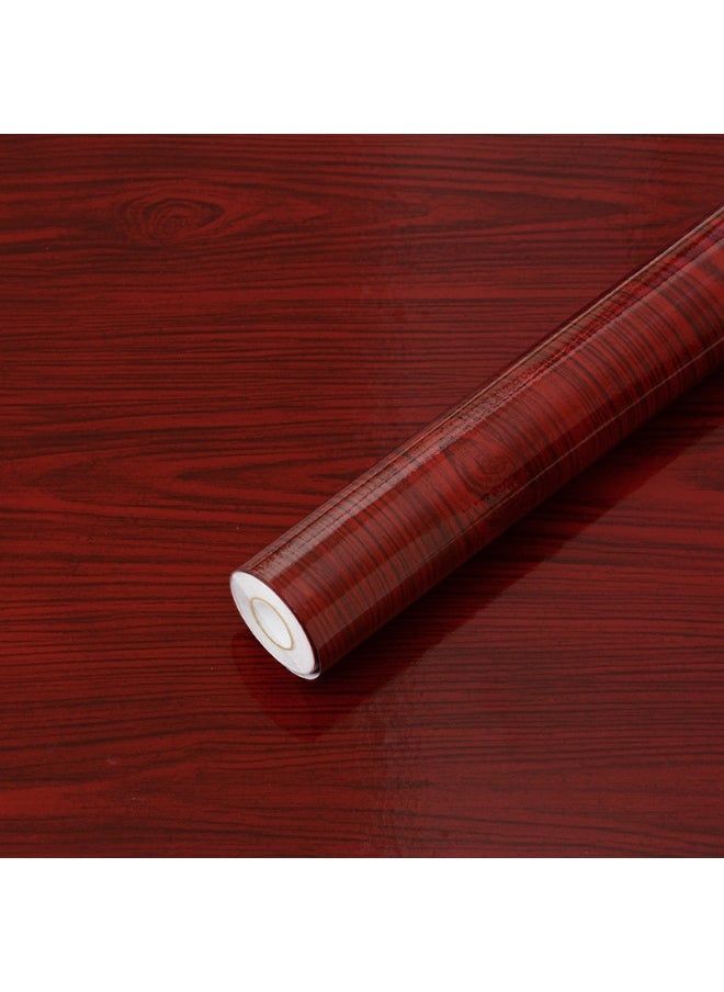 45cm x 5m Waterproof, Moisture-Proof, and Oil-Proof Faux Wood Grain Self-Adhesive Wallpaper for Home Renovation