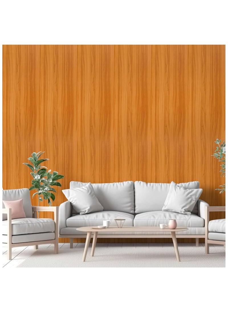 45cm x 5m Waterproof, Moisture-Proof, and Oil-Proof Faux Wood Grain Self-Adhesive Wallpaper for Home Renovation