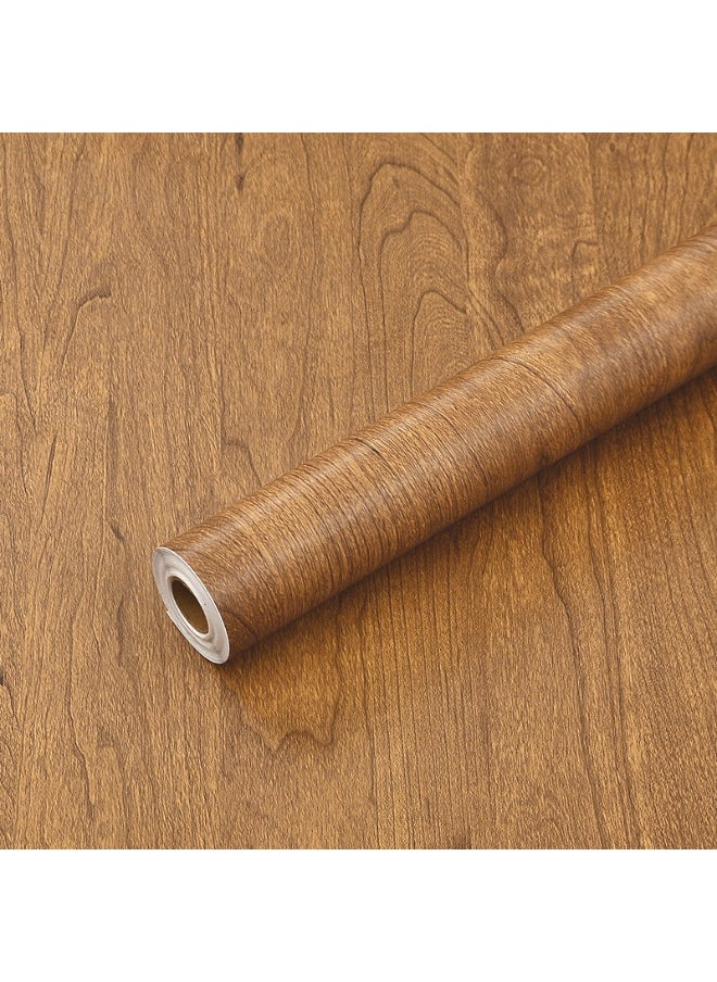 45cm x 5m Waterproof, Moisture-Proof, and Oil-Proof Faux Wood Grain Self-Adhesive Wallpaper for Home Renovation