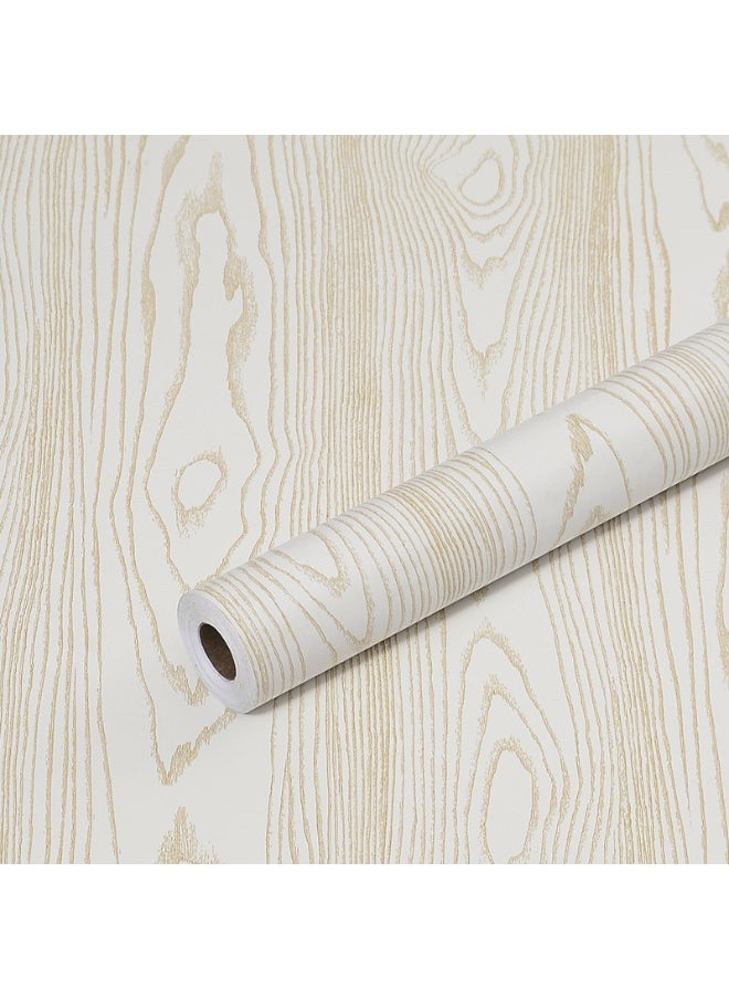 45cm x 5m Waterproof, Moisture-Proof, and Oil-Proof Faux Wood Grain Self-Adhesive Wallpaper for Home Renovation