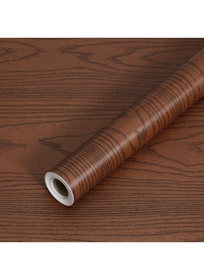 45cm x 10m Waterproof, Moisture-Proof, and Oil-Proof Faux Wood Grain Self-Adhesive Wallpaper for Home Renovation