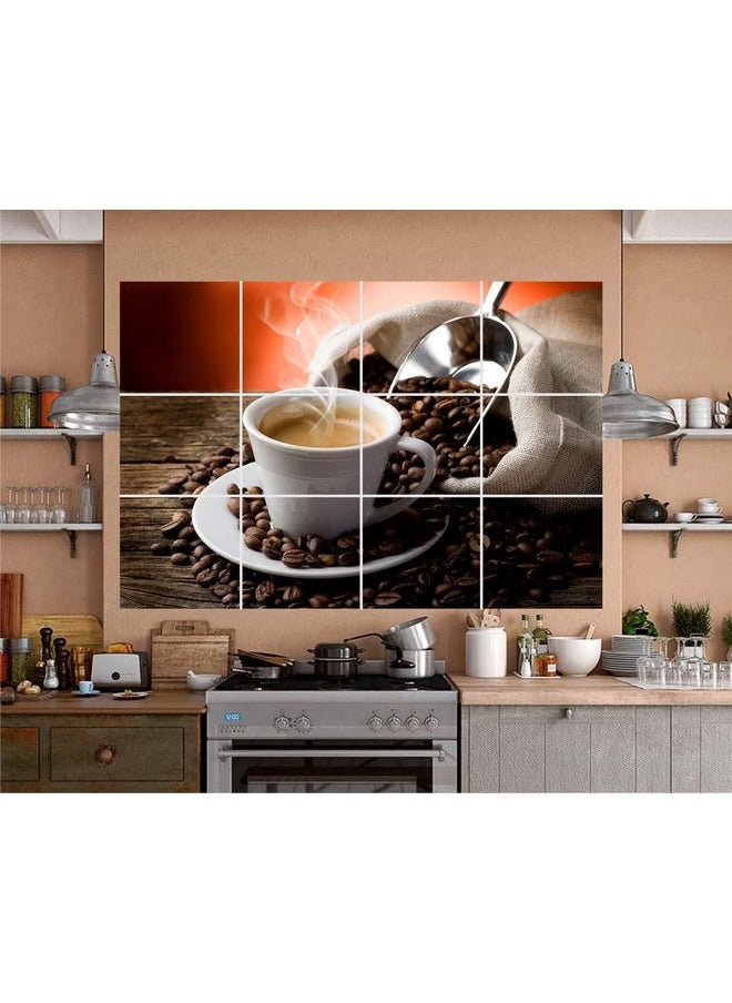 KC (Kota Creations) Oil/Waterproof Self Adhesive PVC Kitchen Sticker Decorative Wall Decor Wallpaper/Poster - Multicolour