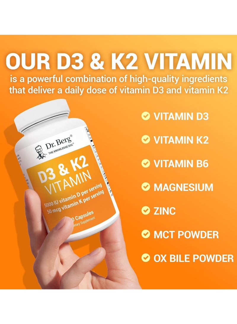 Vitamin D3 & K2, 60 Capsules