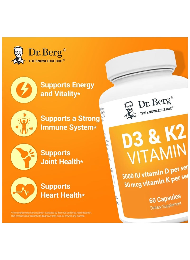 Vitamin D3 & K2, 60 Capsules