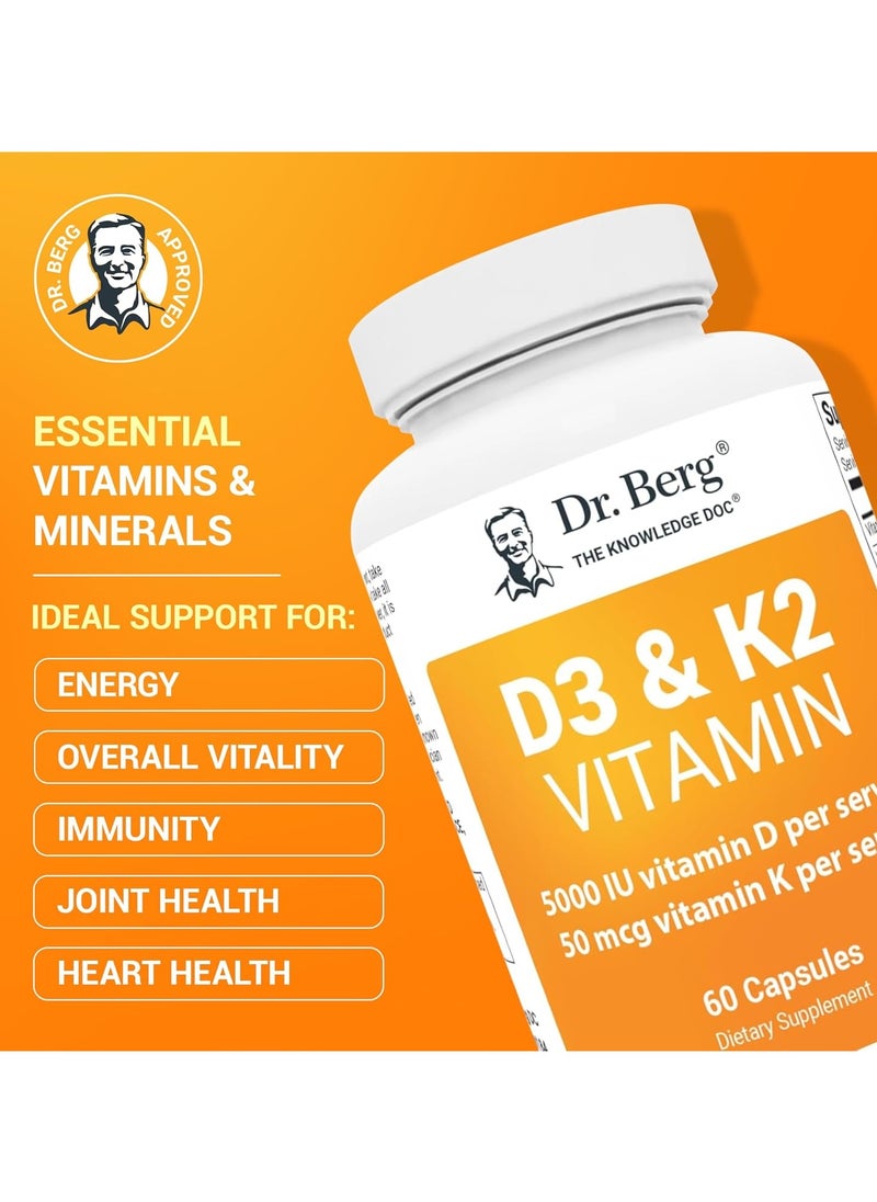 Vitamin D3 & K2, 60 Capsules