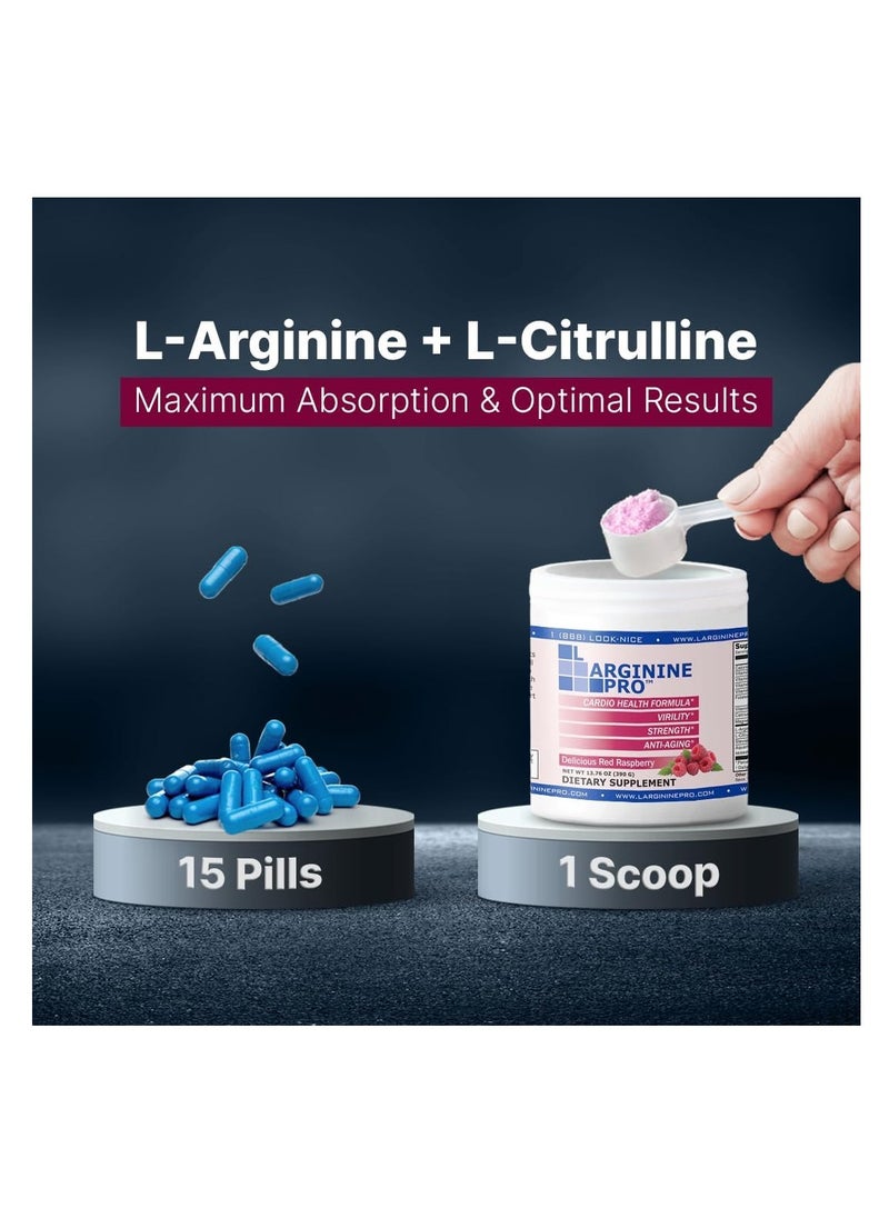 L-arginine Pro, L-arginine Supplement - 5,500mg of L-arginine Plus 1,100mg L-Citrulline 13.97 Ounces