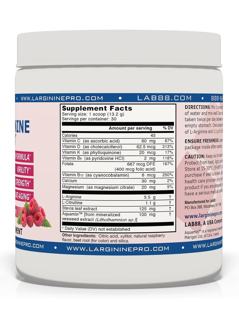 L-arginine Pro, L-arginine Supplement - 5,500mg of L-arginine Plus 1,100mg L-Citrulline 13.97 Ounces