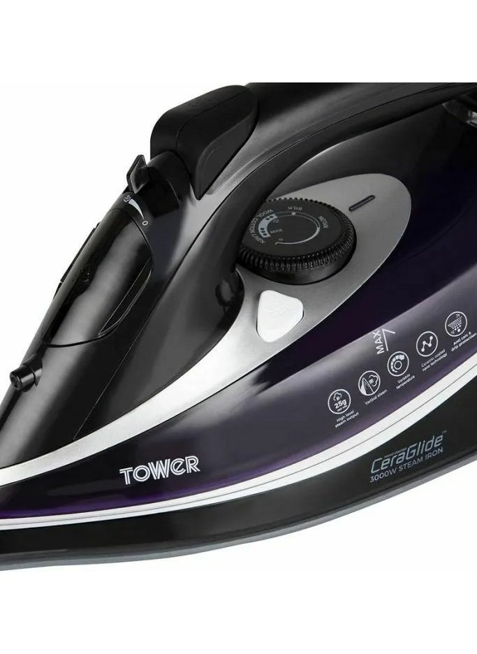 TOWER T22013PR CeraGlide 3100W Ultra Speed steam Iron Purple / Black