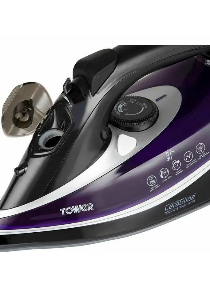 TOWER T22013PR CeraGlide 3100W Ultra Speed steam Iron Purple / Black