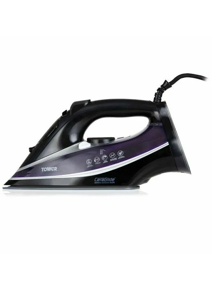 TOWER T22013PR CeraGlide 3100W Ultra Speed steam Iron Purple / Black