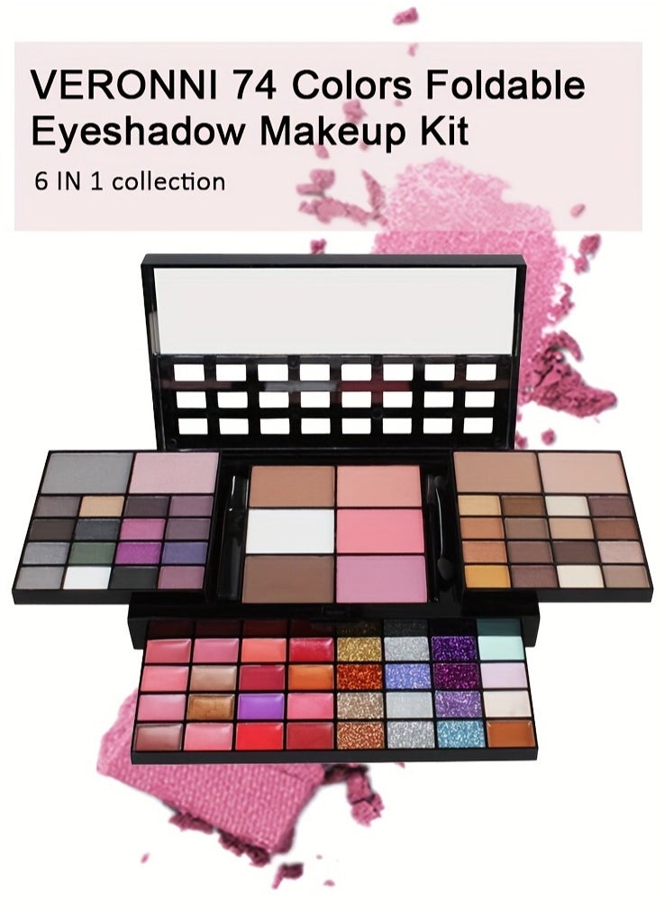 VERONNl 74 colors eyeshadow makeup kit