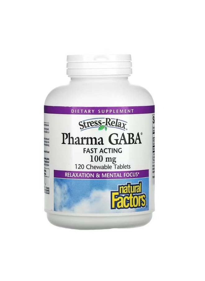 Stress Relax Pharma GABA 100 mg 120 Chewable Tablets