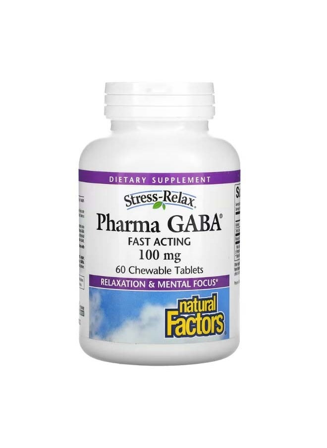 Stress Relax Pharma GABA 100 mg 60 Chewable Tablets