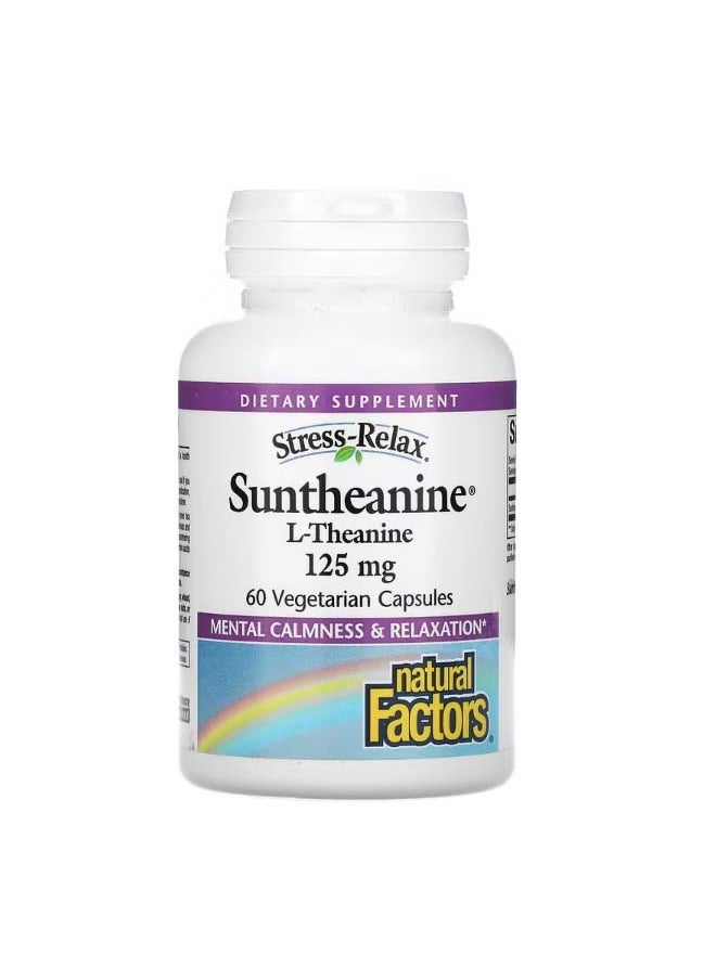 Stress Relax Suntheanine L Theanine 125 mg 60 Vegetarian Capsules