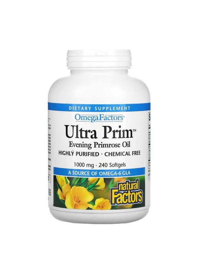 OmegaFactors Ultra Prim Evening Primrose Oil 1000 mg 240 Softgels