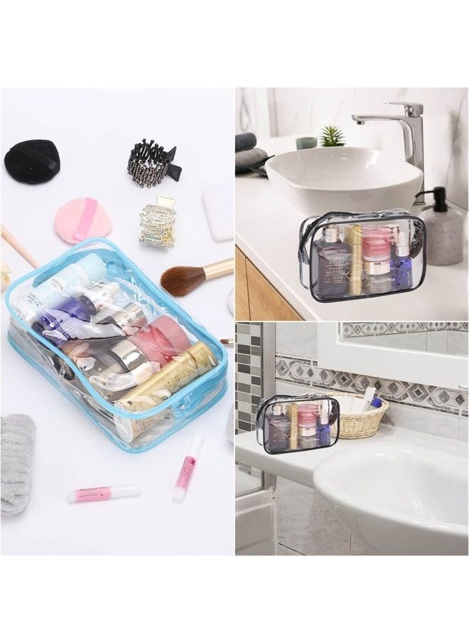 10 Pcs Clear Cosmetic Bags Small Travel Toiletry Bags Organizer, Portable Waterproof Washing Makeup Bags for Bathrooms and Vacations(5 Colors)