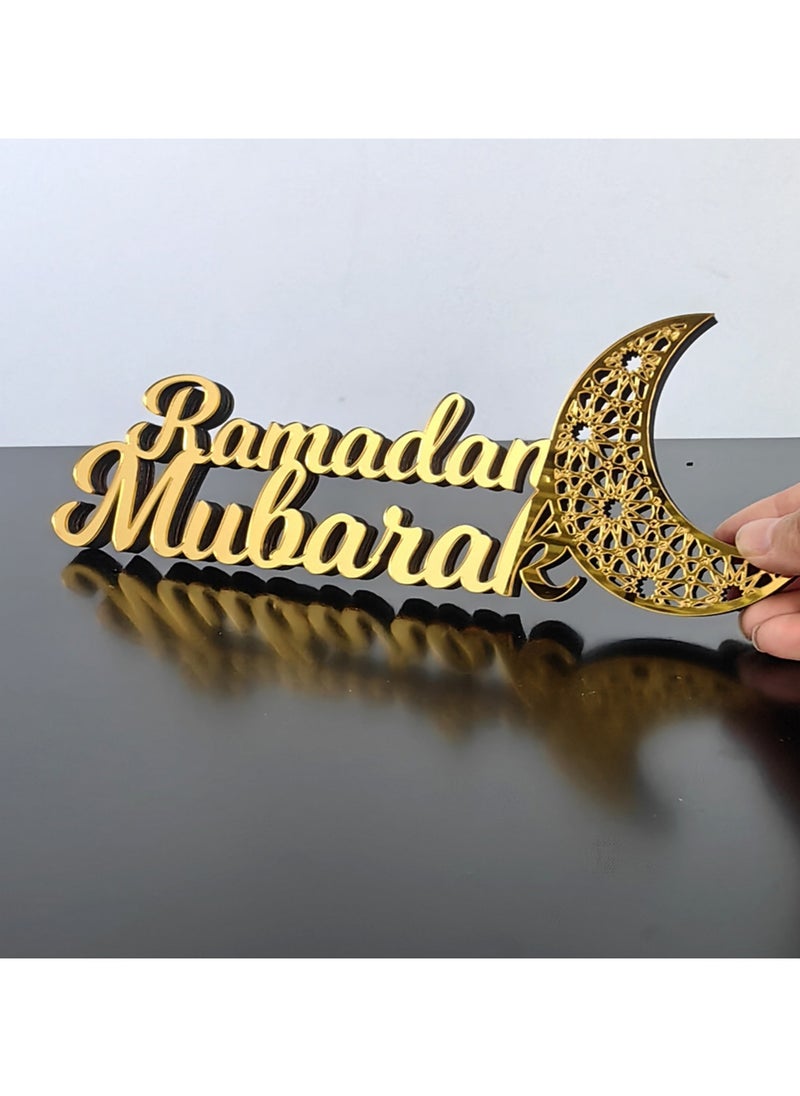 Ramadan Decorations for Home, Tabletop Decors Mubarak Sign,Ramadan Kareem Sign Eid Decoration Home Decor Ramadan Table Sign