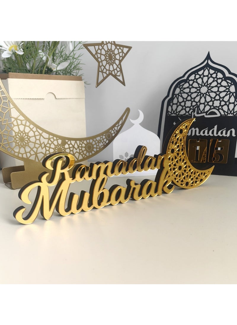 Ramadan Decorations for Home, Tabletop Decors Mubarak Sign,Ramadan Kareem Sign Eid Decoration Home Decor Ramadan Table Sign