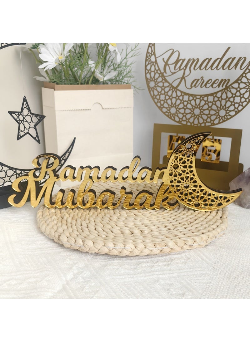 Ramadan Decorations for Home, Tabletop Decors Mubarak Sign,Ramadan Kareem Sign Eid Decoration Home Decor Ramadan Table Sign