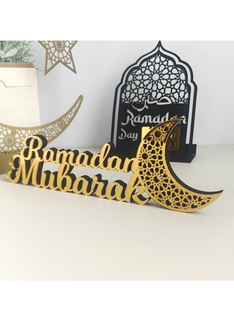 Ramadan Decorations for Home, Tabletop Decors Mubarak Sign,Ramadan Kareem Sign Eid Decoration Home Decor Ramadan Table Sign