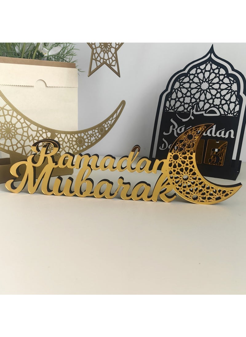 Ramadan Decorations for Home, Tabletop Decors Mubarak Sign,Ramadan Kareem Sign Eid Decoration Home Decor Ramadan Table Sign