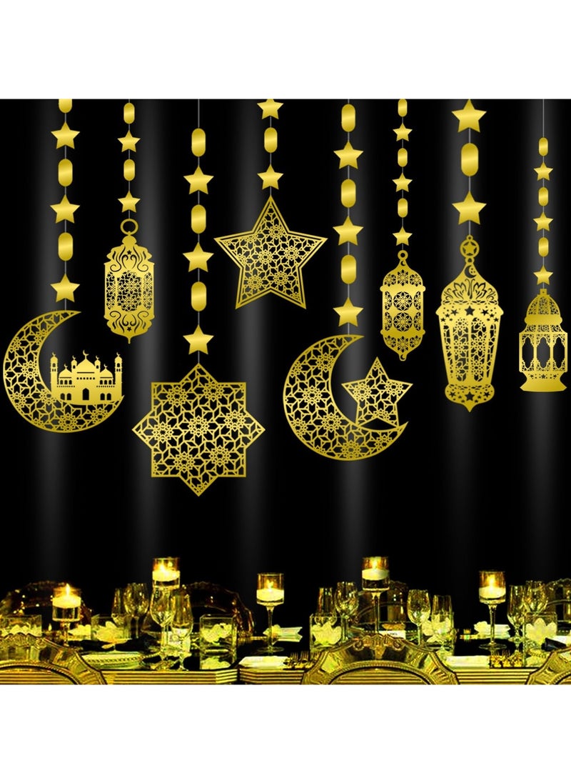 Ramadan Hanging Decorations, 8 Pcs Ramadan Ornament Decoration for Home