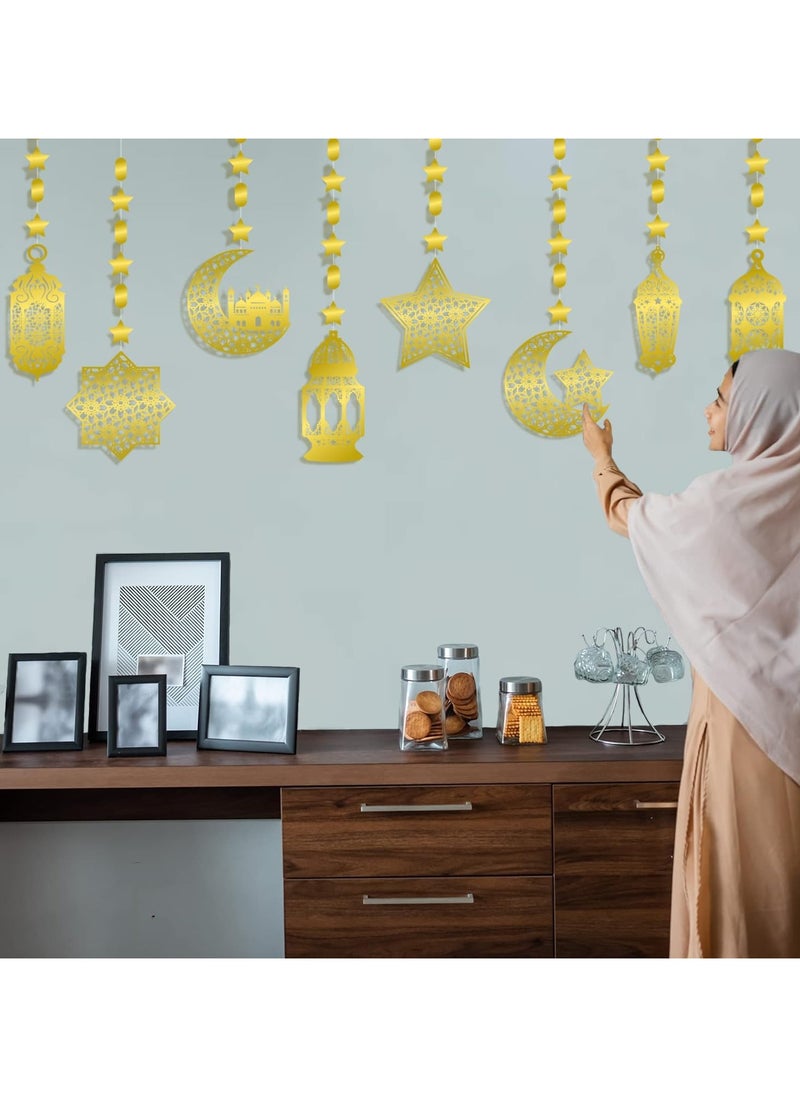 Ramadan Hanging Decorations, 8 Pcs Ramadan Ornament Decoration for Home