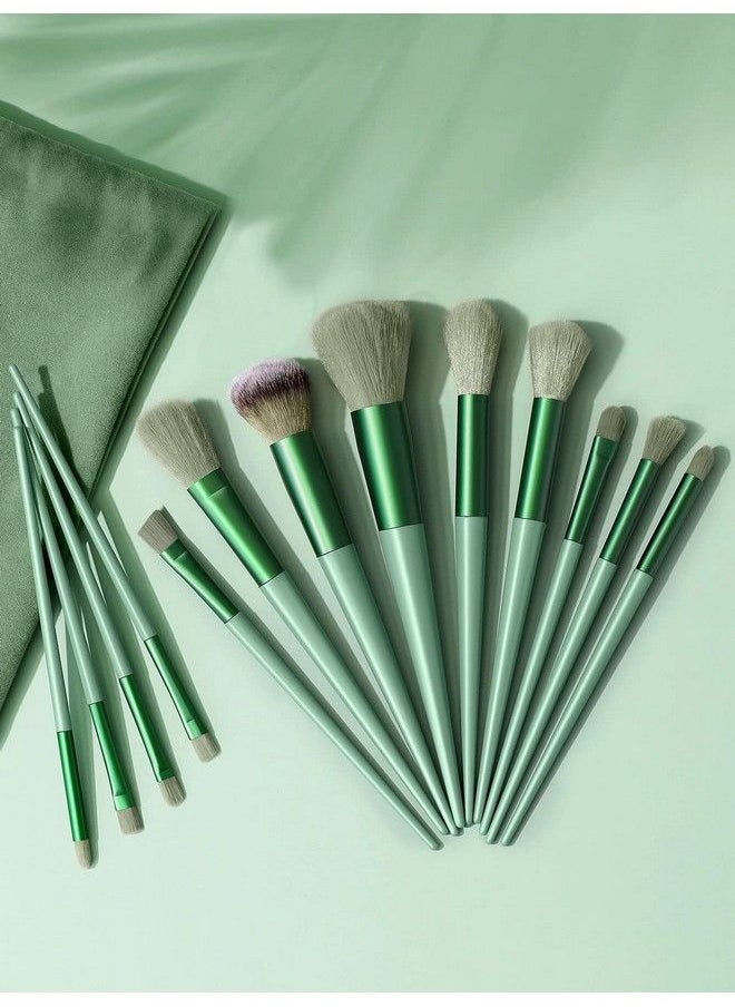 Professional Makeup Brush Set 13 Piece Makeup Brushes For Eyeshadow Powder Blush Foundation Blending Brush Set With Portable Pouch