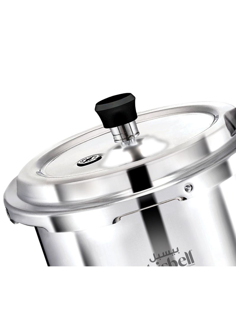 5centigram Bisbell Premium Aluminium Dripless Pressure Cooker, 5 Litre, with Safety Gasket Vent|BB1998 Silver