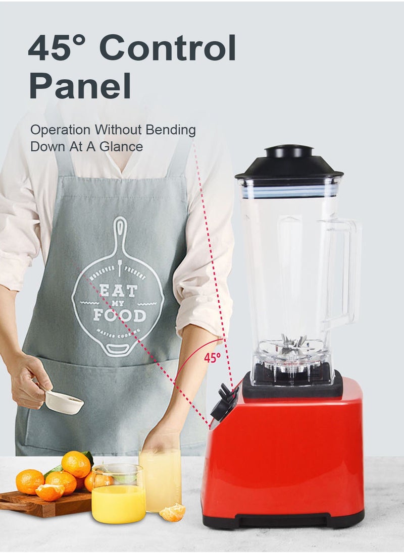 5-Speeds Power Crush Machine Multi-Function Countertop Blender Ice Shaver Food Grinder Juicer 2.5L Red