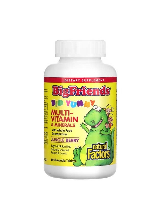 Big Friends Chewable Multi Vitamin And Minerals Jungle Berry 60 Chewable Tablets