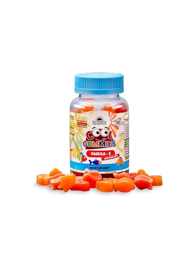 Cool Gummies Omega 3 With DHA-EPA 120 Gummies For Kids | 100% All Natural Flavor | Gluten Free