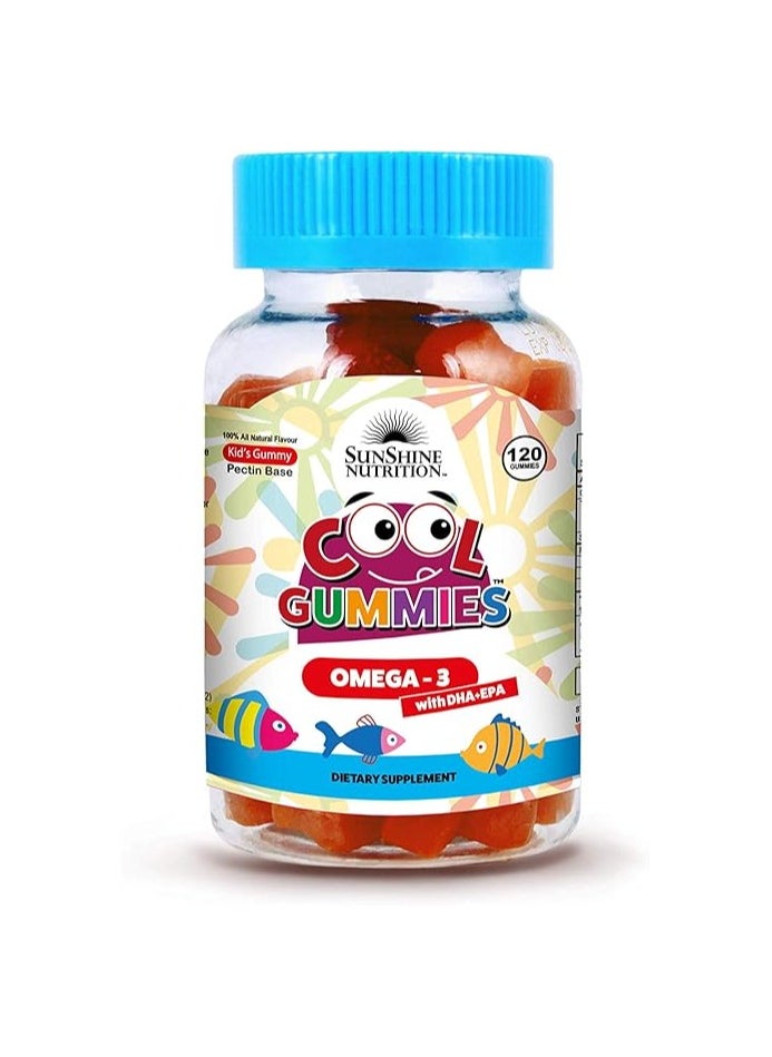 Cool Gummies Omega 3 With DHA-EPA 120 Gummies For Kids | 100% All Natural Flavor | Gluten Free