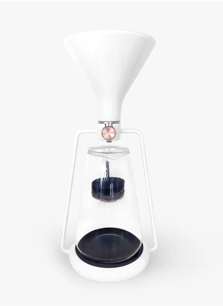 Gina Smart Coffee Maker with Integrated Scale, Brew your coffee in 3 different ways - pour-over, immersion, and cold drip, Bluetooth App Connectivity - White