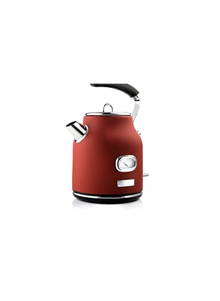 Westinghouse Retro Kettle - 1.7 Liter Electric Kettle - Fast Boil - Water Boiler For Hot Drinks - Quiet Boil & Detachable Filter - 2200W Red Kettle