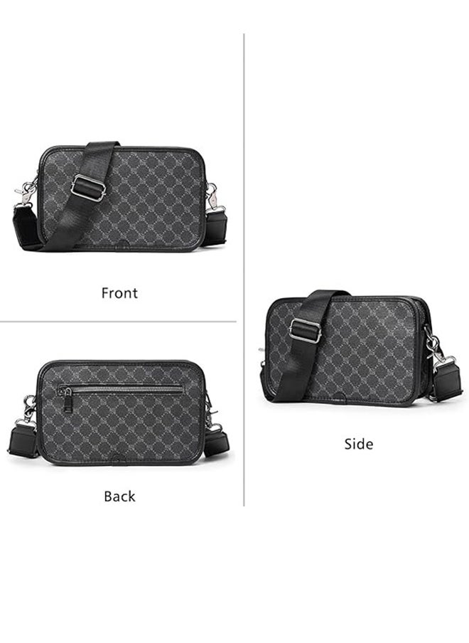 Crossbody Bag, Men's Bag Adjustable Shoulder Strap Crossbody Bag, Men's Shoulder Bag, Simple and Versatile Outdoor Small Square Bag, Horizontal Small Shoulder Bag, Plaid Men's Bag Shoulder Bag