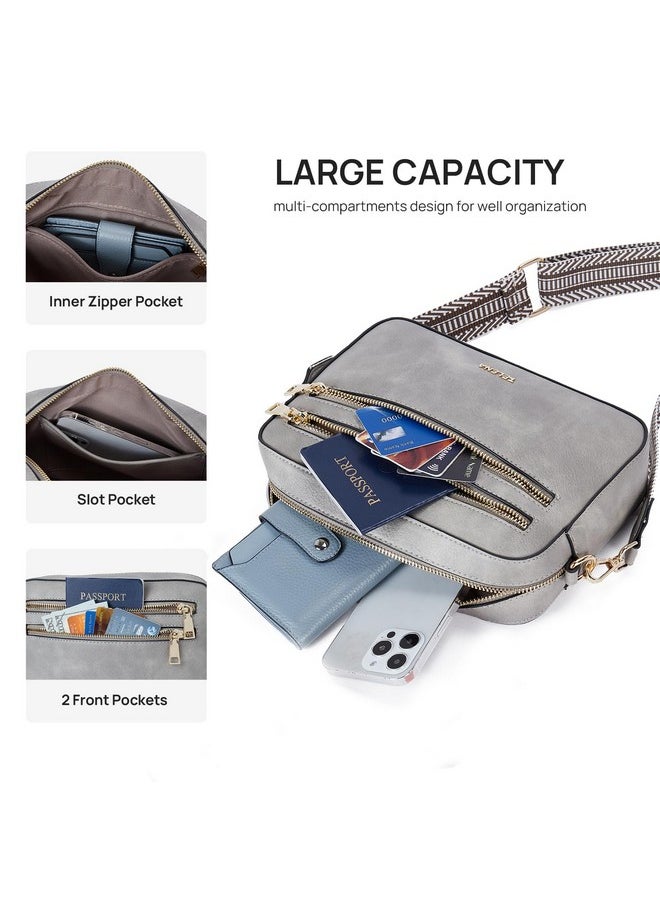 Crossbody Purses For Women Vegan Leather Crossbody Bags Womens Shoulder Handbags With Adjustable Wide Strap