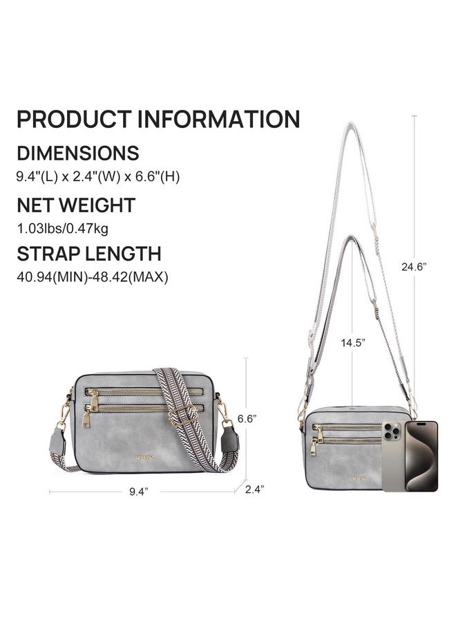 Crossbody Purses For Women Vegan Leather Crossbody Bags Womens Shoulder Handbags With Adjustable Wide Strap