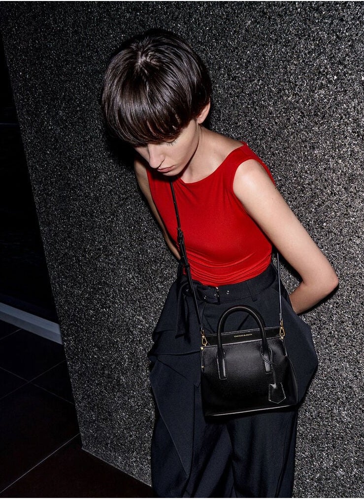 Rene Structured Top Handle Bag