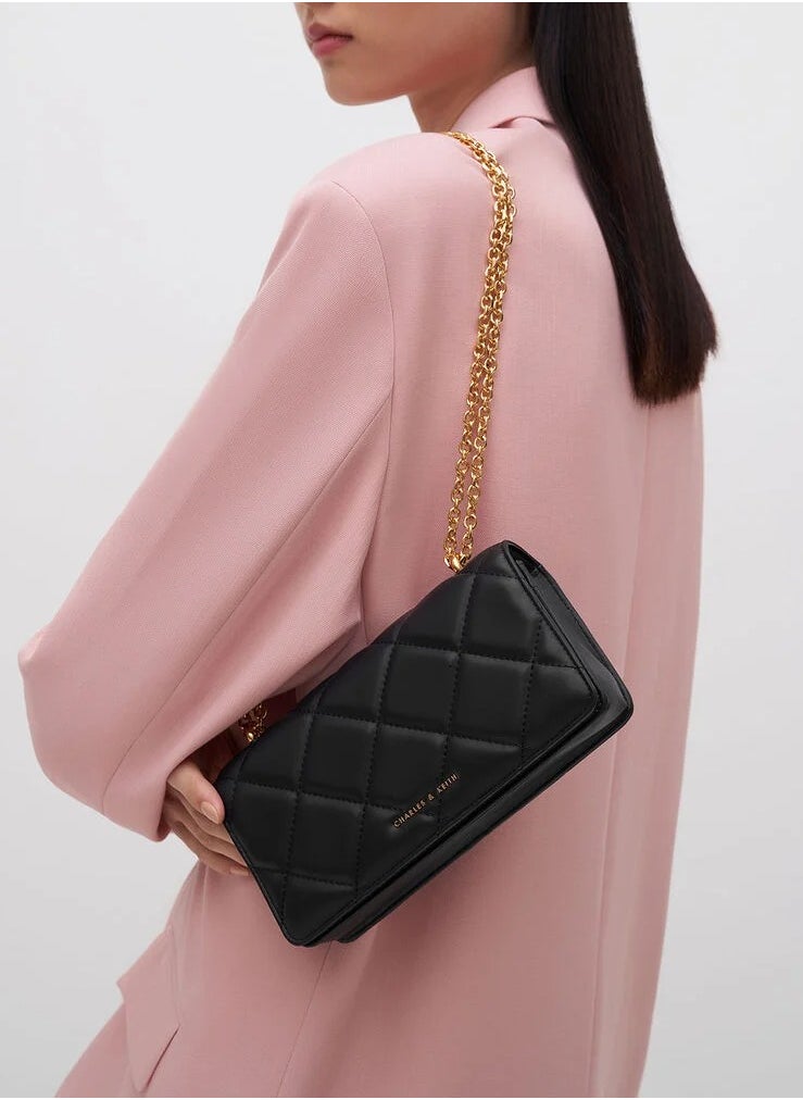 Paffuto Chain Handle Furry Long Wallet