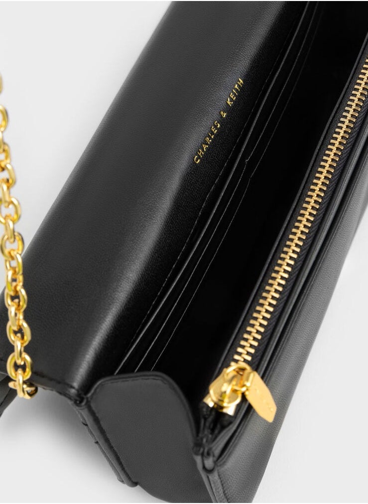 Paffuto Chain Handle Furry Long Wallet