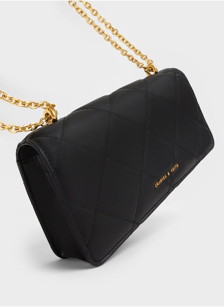 Paffuto Chain Handle Furry Long Wallet