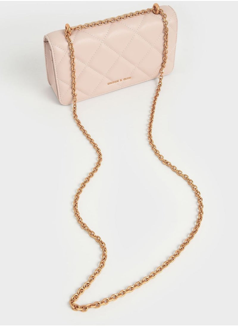 Paffuto Chain Handle Furry Long Wallet