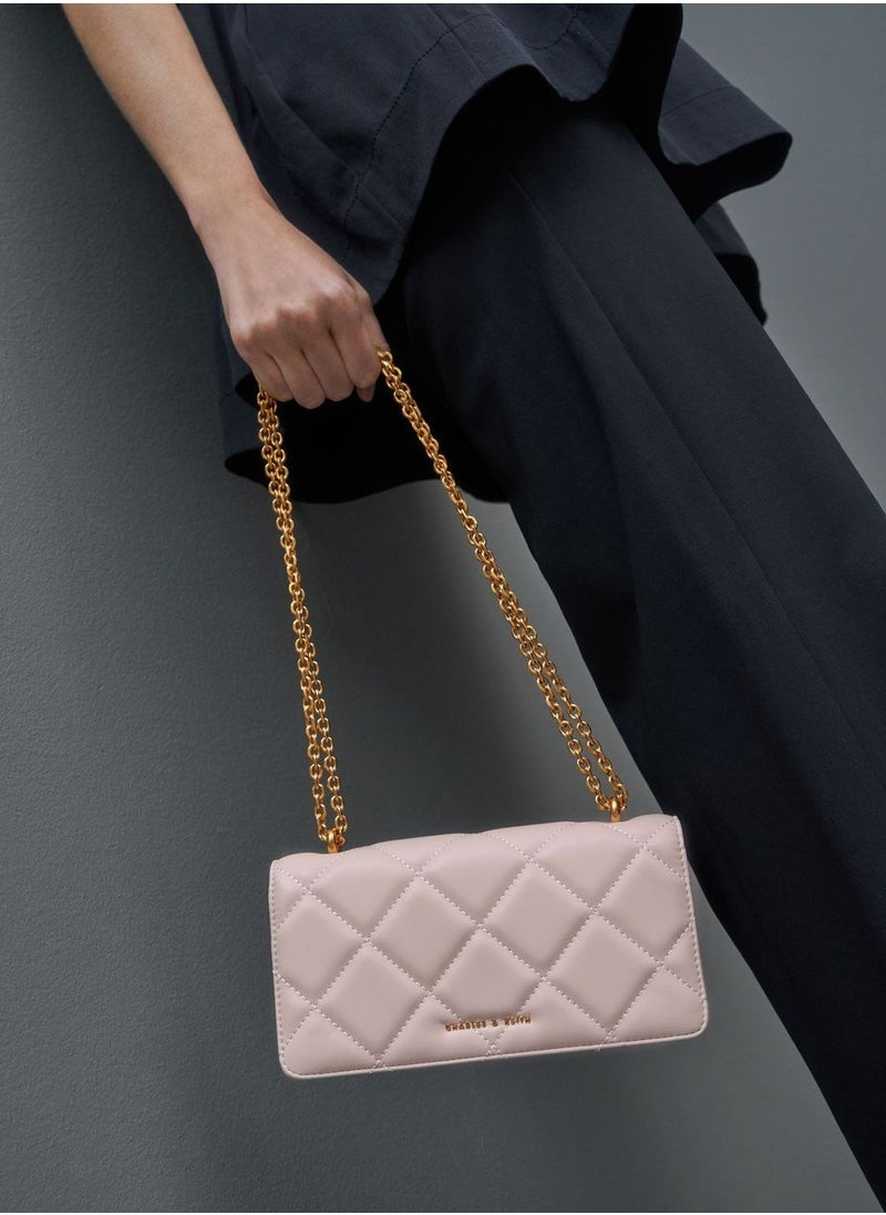 Paffuto Chain Handle Furry Long Wallet
